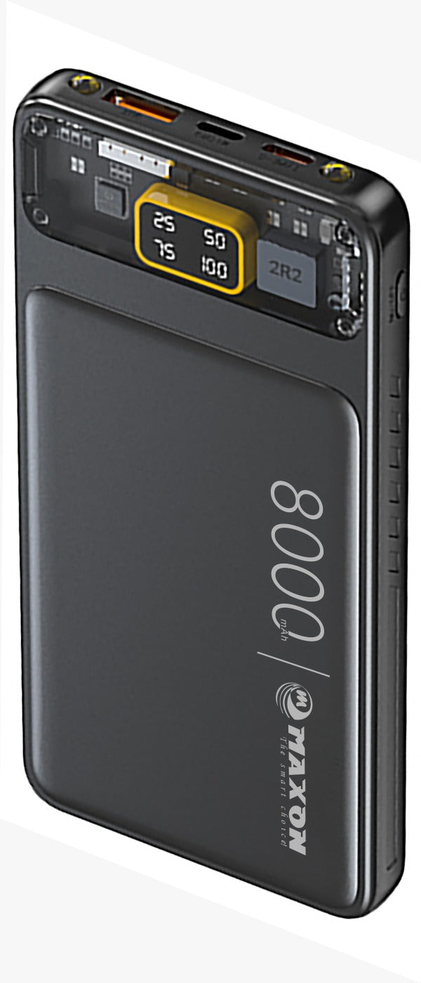 Maxon M 08 8000mah Power Bank ,2.1a Output,type C And Micro Input