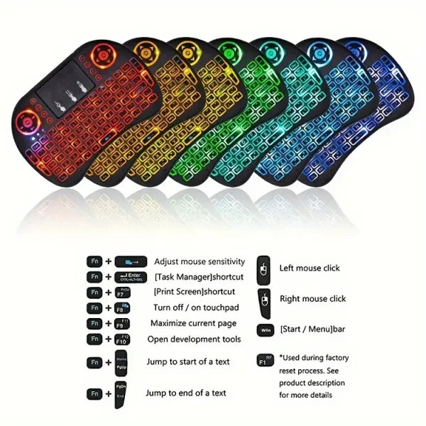 I8 Mini Wireless Keyboard Backlit