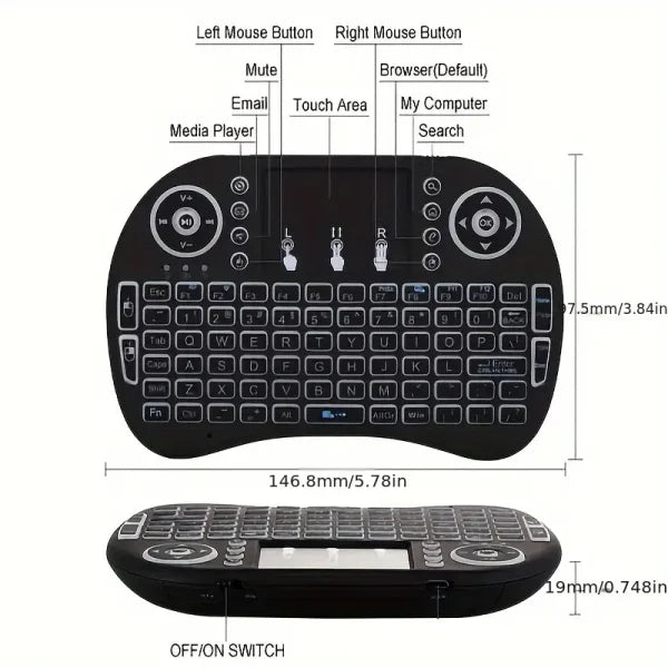I8 Mini Wireless Keyboard Backlit