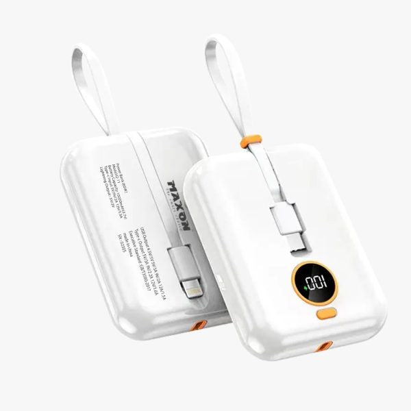Maxon Q-11 65w 10000mah Mini Power Bank Fast Charging 2 Cables Attached Ios And Type C /free Gift Inside