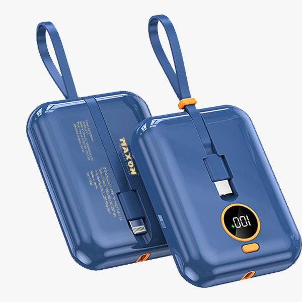 Maxon Q-11 65w 10000mah Mini Power Bank Fast Charging 2 Cables Attached Ios And Type C /free Gift Inside